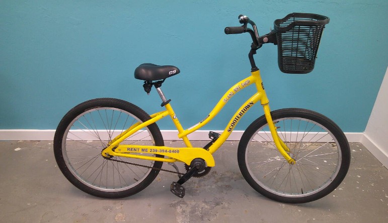 Single speed bike for rent on Marco Island. Great for beach and trails.