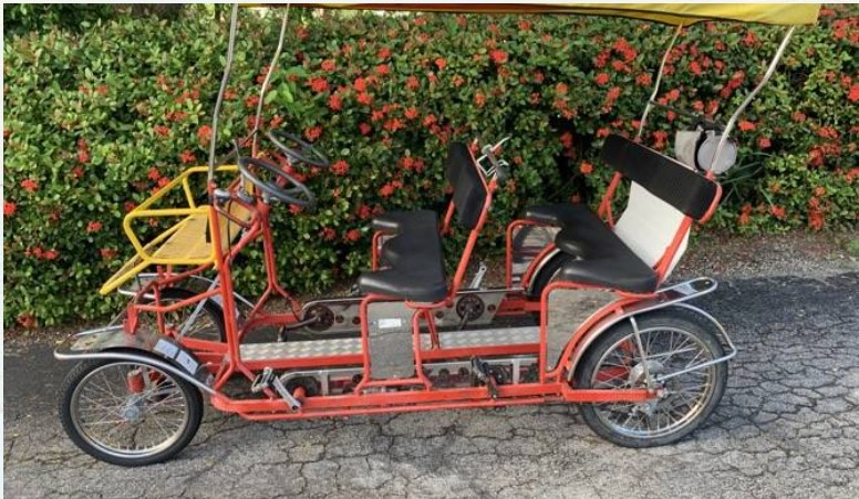 Image of a 4-wheel, 4-seat bike