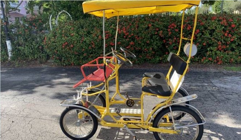 Image of a 4-wheel, 2-seat bike