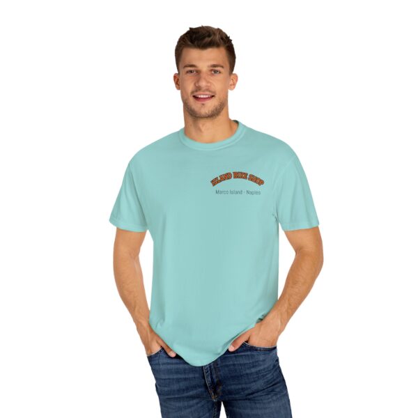 Island Bike Shop Unisex Garment-Dyed T-shirt - Image 36