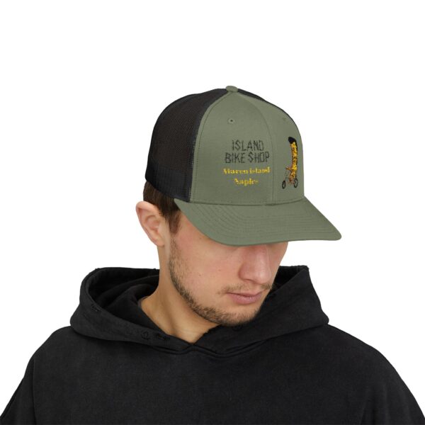 Embroidered  Island Bike Shop Snapback Trucker Cap - Image 16