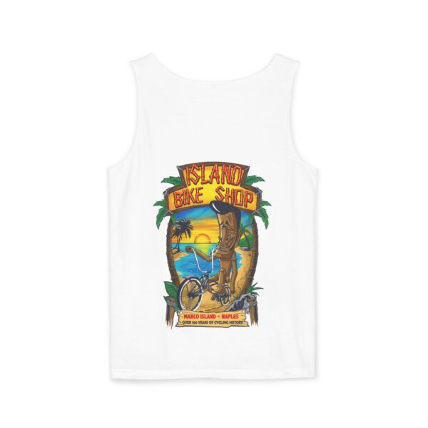 Unisex Garment-Dyed Island Bike Shop Tank Top - Image 7