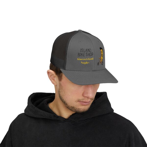 Embroidered  Island Bike Shop Snapback Trucker Cap - Image 12