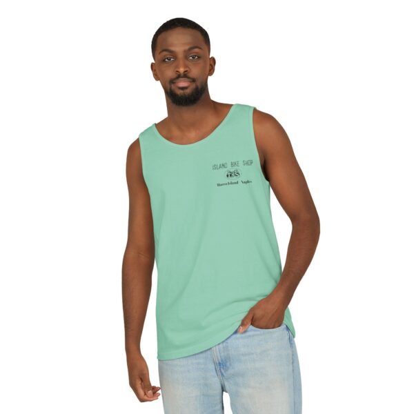 Unisex Garment-Dyed Island Bike Shop Tank Top - Image 5