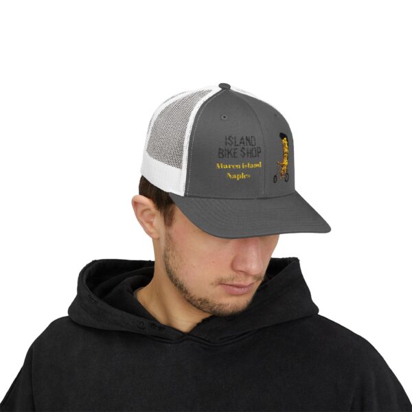 Embroidered  Island Bike Shop Snapback Trucker Cap - Image 7