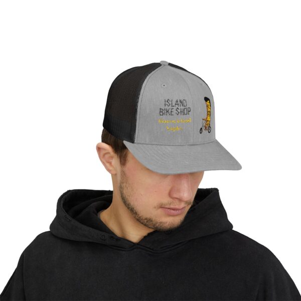 Embroidered  Island Bike Shop Snapback Trucker Cap - Image 3