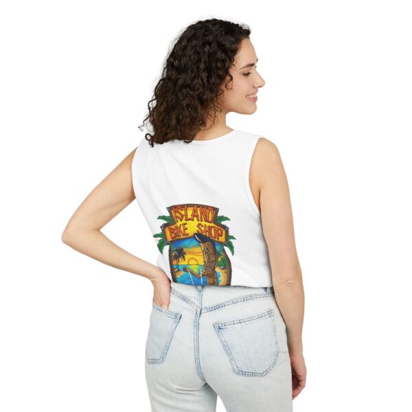 Unisex Garment-Dyed Island Bike Shop Tank Top - Image 9