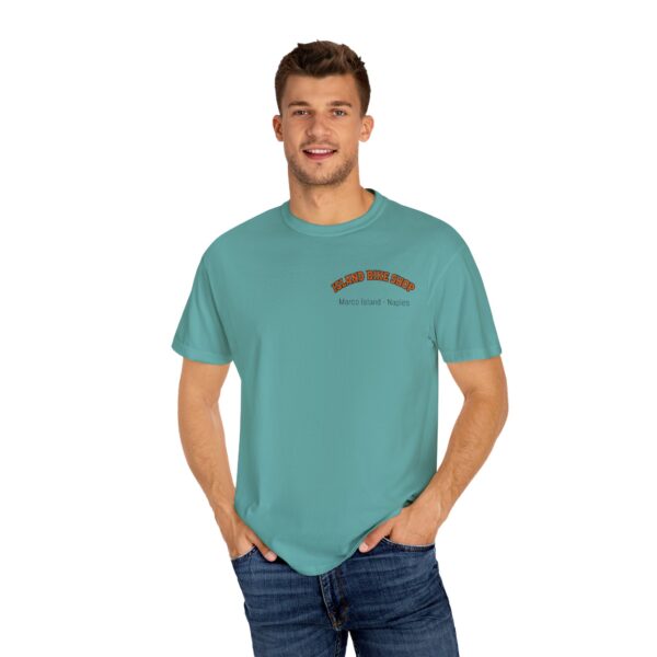 Island Bike Shop Unisex Garment-Dyed T-shirt - Image 40
