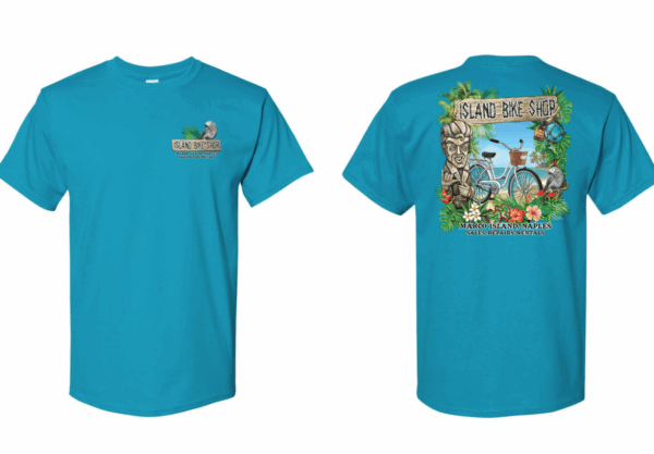 Unisex Garment-Dyed Island Bike Shop T Shirt - Image 3