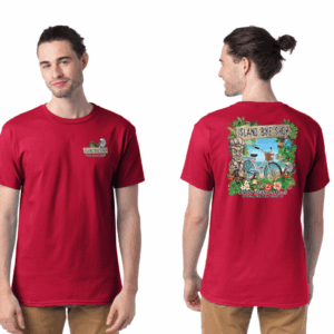 Unisex Garment-Dyed Island Bike Shop T Shirt