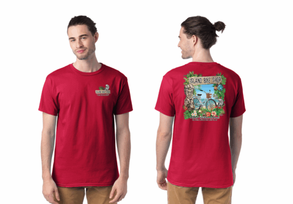 Unisex Garment-Dyed Island Bike Shop T Shirt